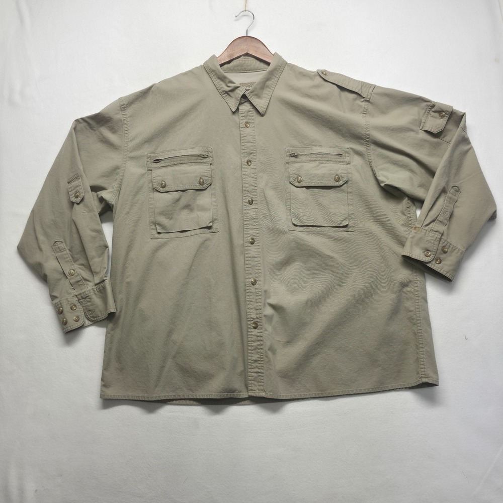 Cabela's Safari Series Men's Khaki Long Sleeve Hunting Shirt Size 3XL